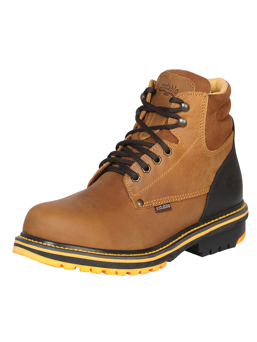 Establo Men’s Work Ankle Boot Mango/Black Lace-Up
13359
