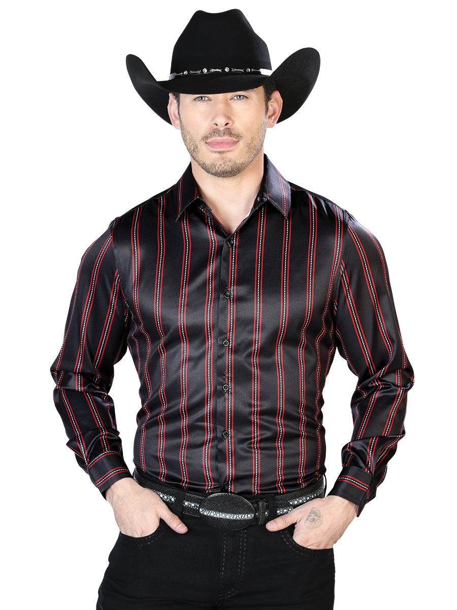 Black And Red Casual Long Sleeve Shirt 43922