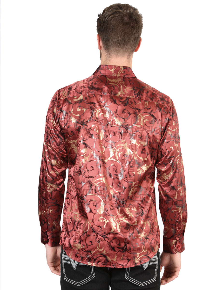 El General Burgundy Casual Long-Sleeve Shirt 44590
