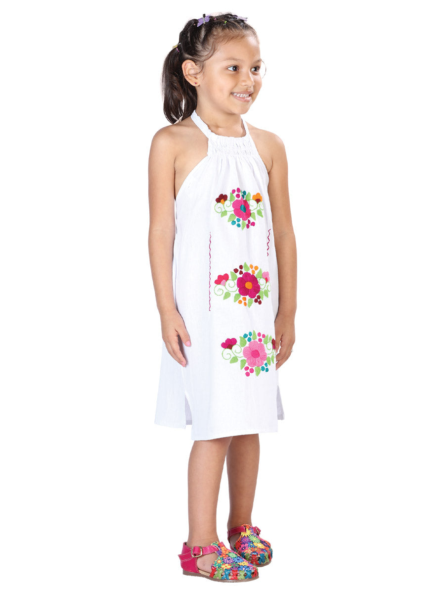Artisanal Embroidered Dress 100% Cotton White 603590
