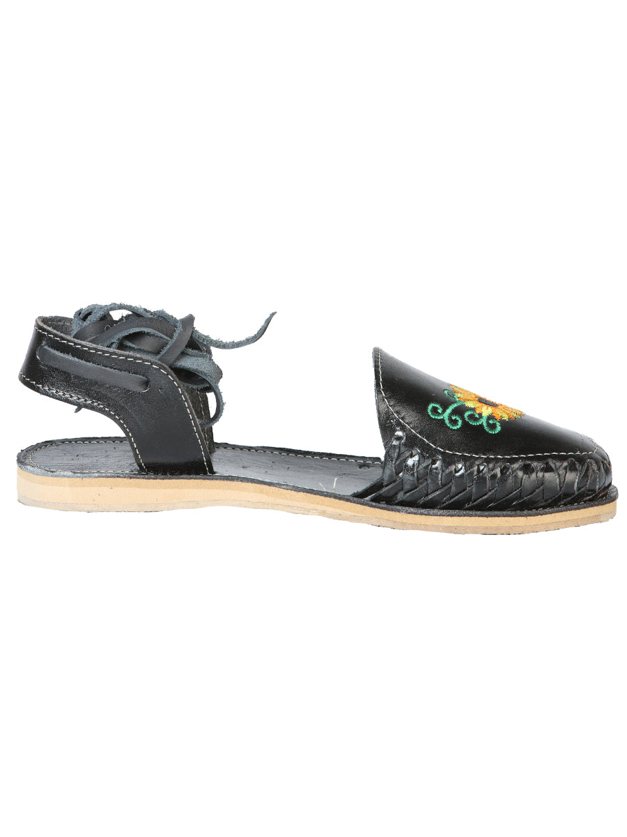 Mexican Artisanal Sandals Leather Black 603919