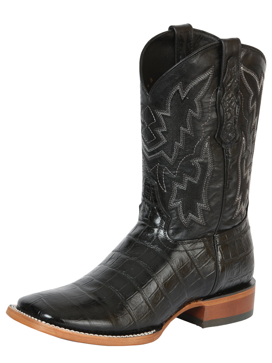 Men’s Western Boot Print Caiman Belly 100 Años - Black

 43633