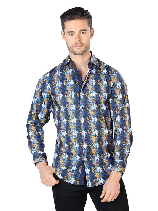 Blue Casual Long Sleeve Shirt 44046