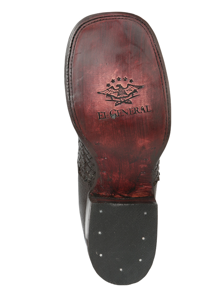 El General Men’s Rodeo Brown Petatillo Woven Ankle Boots 45177