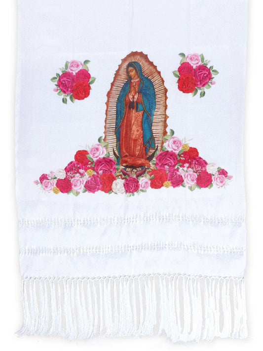 Mexican Shawl 85% Articela, 15% Polyester White 603749