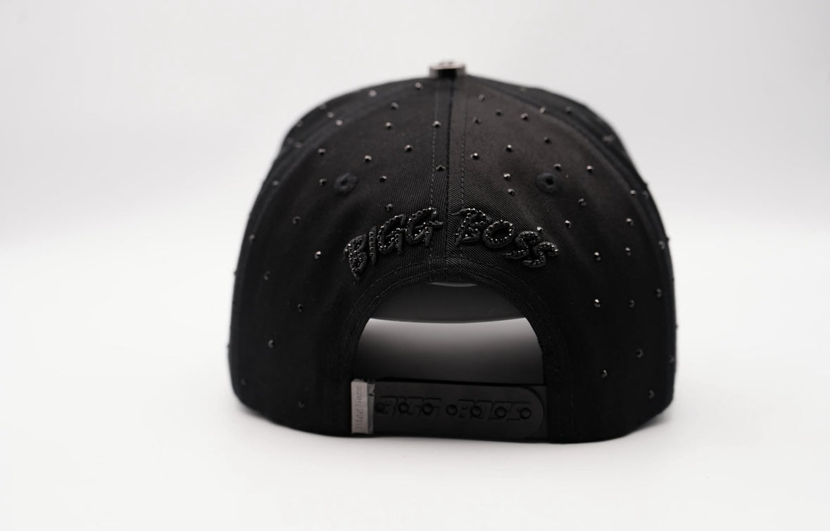 Sheep Logo Black Snapback Unisex Hat with Star Embellishments and Unique Design
