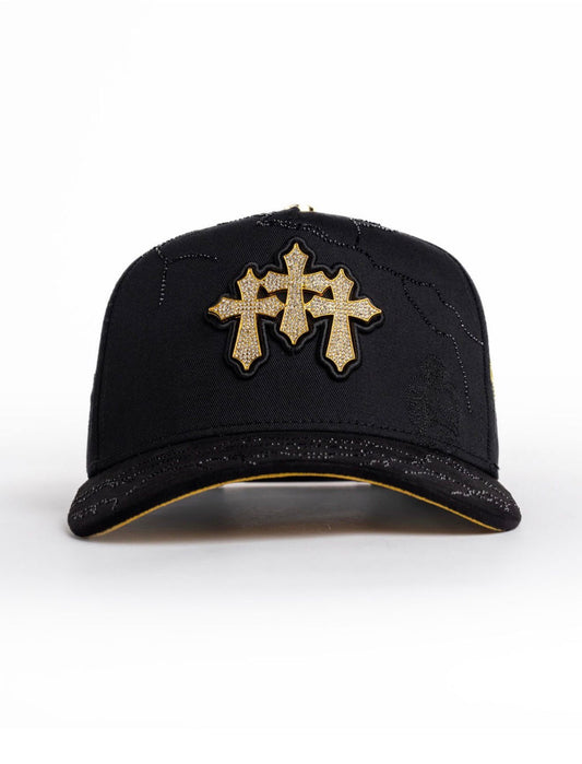 3 Cruces Black and Gold Kevin Hats