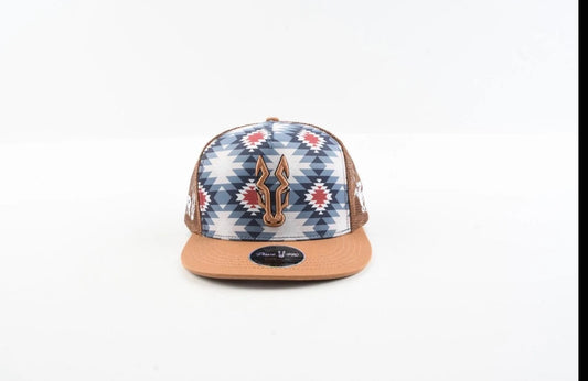 Southwest Rider Hat Puro 440 - Aztec Pattern with Brown (Flat Brim)